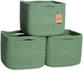NaturalCozy Storage Cubes 9”x9”x7”Cotton Rope Woven Baskets for Organizing 3-Pack | 9 Inch Cube Storage Bin | Small Basket for Shelf Nursery, Pantry, Decorative Plant, Bathroom Closet, Toy Gift by NaturalCozy