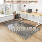 Tempered Glass Chair Mat for Carpet, 48"x80" Grey Floor Mat - Image 2