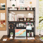 POWERSTONE 2-Tier Desktop Bookshelf for Monitors up to 32", Rustic Brown - Image 6