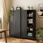 COFaR 61" Metal Pantry Cabinet in Black, Modern Storage Cabinet with Adjustable Shelves, Sturdy Metal Cupboard for Kitchen, Office, Living Room & Bathroom Organization by COFAR