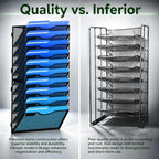 Delifox 10-Tier Wall File Organizer, Hanging Wall Files Holder for Papers, Folders, Clipboard, Wall Organizer Magazine Rack for Office Home School Classroom - Image 6