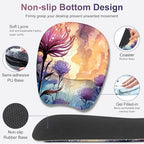 4 in 1 Large Mouse Pad, Keyboard Wrist Rest Set, Ergonomic Mouse Pad with Wrist Support, Desk Mat with Stitched Edges, Extended Desk Pad Waterproof Desk Mat for Home Office I Blossom Purple Flower - Image 4