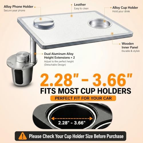 Car Desk for Laptop 360° Rotating Tesla Tray with Cup Holder Phone Stand - Image 4