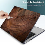 DONGKE for MacBook Air 13 Inch Case M5 2026 M4 2025 M3 M2 2024-2022 A3449 A3240 A3113 A2681, Plastic Hard Shell & Keyboard Cover & Screen Film for MacBook Air 13.6 Inch Case - Wood Grain - Image 3
