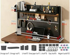 23.6 Inch Clip-on Desktop Organizer Bookshelf with Pegboard, Desk Shelf Organizer, Multipurpose Computer Desk Desktop Bookshelf, Desk Extender Pegboard Clamp, Desktop Display (Black) - Image 3