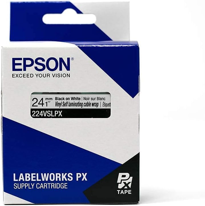 Epson LabelWorks 224VSLPX Self-Laminating Tape, White, 24mm, 10-Pack - Image 6