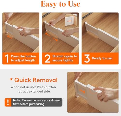 Lifewit 5" Tall Upgrade Drawer Dividers, Adjustable Deep Drawer Organizer - Image 6