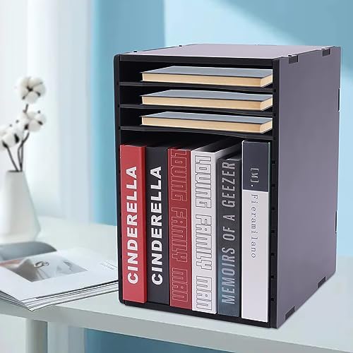 11 Slots Desktop File Sorter Paper Organizer Mail Organizer with Adjustable Drawer Literature Organizer Vertical Desktop Sorter Letter-size Shelves Durable Laminate Finish for Office School & Home - Image 4