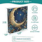 ALAZA Moon Flower Witchy 3 Ring Binder 1.5 Inch Three Ring Office Binders w/clipboard & 3 Pockets, Hold 200 Sheets, 2 pcs - Image 4