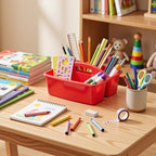 Kathfly 8 Pack Classroom Caddy Organizer with Handle Bulk, Blue Red - Image 2