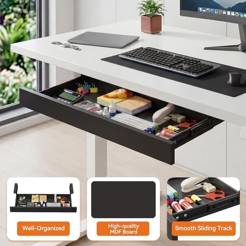 Under Desk Storage Drawer, Slim Sliding Tray Organizer (Black) - Image 4