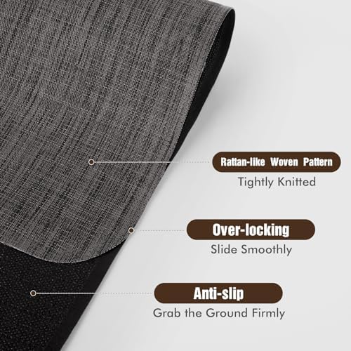 Blvornl Office Chair Mat for Hardwood Floor, Computer Chair Mat, 40"x 55" Desk Mat for Hard Wood, Large Anti-Slip Hard Floor Protector Rolling Chair Mat, PVC Mat Desk Rug for Office Home, Black - Image 2