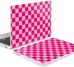 MEEgoodo for M5/M4/M3/M2 MacBook Air 15 inch Case 2026 2025 2024 2023, Case Fit Model (A3448/A3241/A3114/A2941) for MacBook Air 15.3 inch, Rose&Light Pink Checkerboard - Image 3