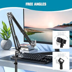 BILIONE Mic Stand Floor Boom Arm for Studio, Podcast, Recording, Streaming - Image 4