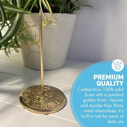 Solid Brass Vintage Receipt Spike – Heavy Duty Bill Fork Holder, Classic Paper Spike for Restaurant, Office, Home – Retro Paperweight & Memo Organizer - Image 3
