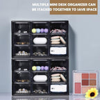 Amyhill 6 Pcs Mini Drawer Organizer Small Organizer with 9 Drawers Plastic Desktop Craft Storage Box for Office Home Room Jewelry Cosmetics Collection(Black) - Image 4