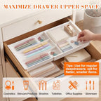 Briwooody 2 Pcs Hanging Sliding Drawer Tray with Adjustable Dividers - Image 5