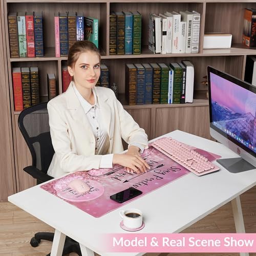 Desk Mat Set Keyboard and Mouse Pad with Wrist Rest Support - Image 2