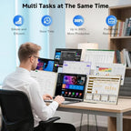 KEFEYA Laptop Screen Extender 15.6", Portable Triple Monitor for Laptops 13-17.3", FHD 1080P 120% sRGB 235° Rotation Detachable Laptop Monitor Extender for Windows/Mac/Dex/Chrome/Surface, Plug n Play - Image 3