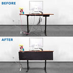 Mount-It! Under Desk Modesty Panel for Office Desks and Sit Stand Workstations [60 Inches Wide] Mesh Organizer Pockets for Cables and Wires (Black) - Image 4