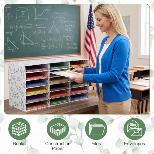 Fuutreo 1 Pc Classroom Construction Paper Storage,Eucalyptus - Image 5