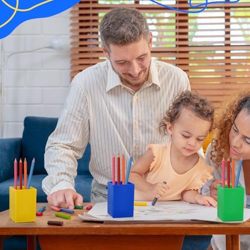 Sherr 12 Pack Pencil Cups Crayon Holders Rainbow Acrylic Organizer, Bright - Image 5