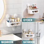 TAILI Shower Caddy Suction Cup, Bathroom Organizer Shelf M&L - Image 4