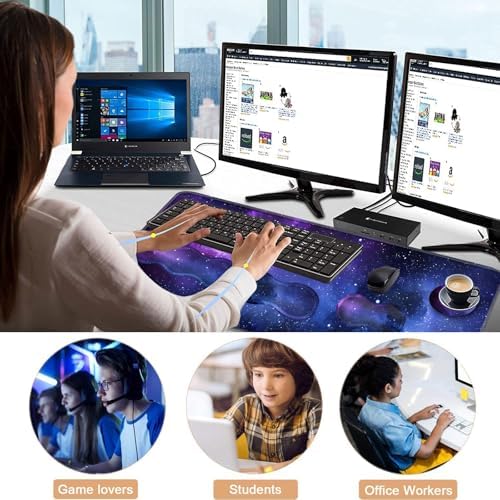 Keyboard Wrist Rest and Mouse Pad with Wrist Support Set Ergonomic Coaster,Memory Foam,Easy Typing Pain Relief,Large XL Desk Mat 31.5"x 11.8",Galaxy Design - Image 6