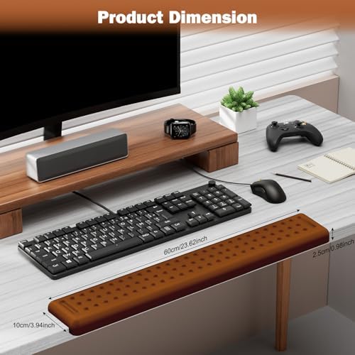 Leolee L-Shaped Desk Long Wrist Rest Elbow 60CM, Brown Arm Rest for Desk - Image 6