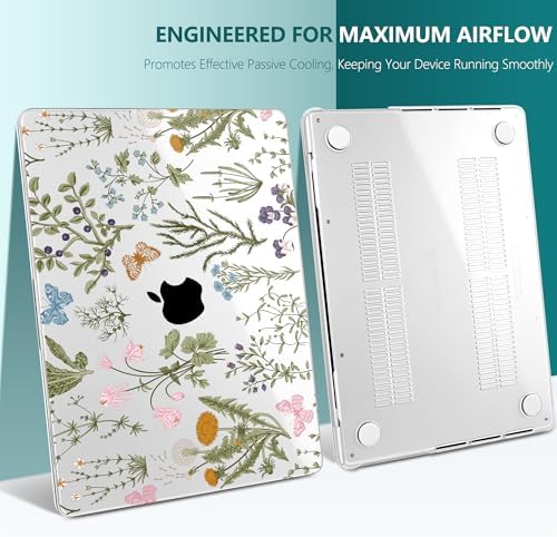 DONGKE Compatible with MacBook Pro 16 Inch Case (2026-2021 Release, M5 M4 M3 M2 M1 Pro/Max Chip), Plastic Hard Shell with Keyboard Cover & Screen Protector for MacBook Pro 16", Wildflower & Butterfly - Image 4