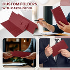 Henoyso 50 Pcs 4 x 9 Inch Mini Presentation Folders 2 Pocket, Dark Red - Image 4