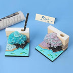 3D Memo Pad Tree Model Colorful 3D Sticky Notes Paper Notes,3D Art Notepad with Pen Holder LED(Purple Marriage Tree) - Image 4