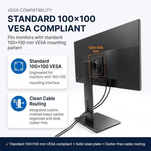 Adjustable Height VESA Monitor Stand, Spring Lift, 5.95-7.28 lb - Image 6
