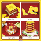 3D Calendar 2027,3D Desk Calendar 2027,Time Piece Calendar 2027,Yellow Crane Tower Tear-Off Paper Sculpture Calendars,Paper,3D Desk Calendar Memo Pad 2027,3D Memo Pad Art Calendars Notepad,New year Gift(Yellow Crane Tower) - Image 4