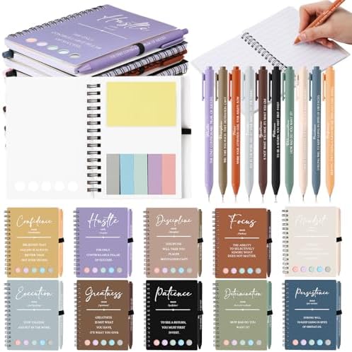 40 Pcs Motivational Inspirational Notebook Bulk with Notes Pen,Morandi by TecUnite