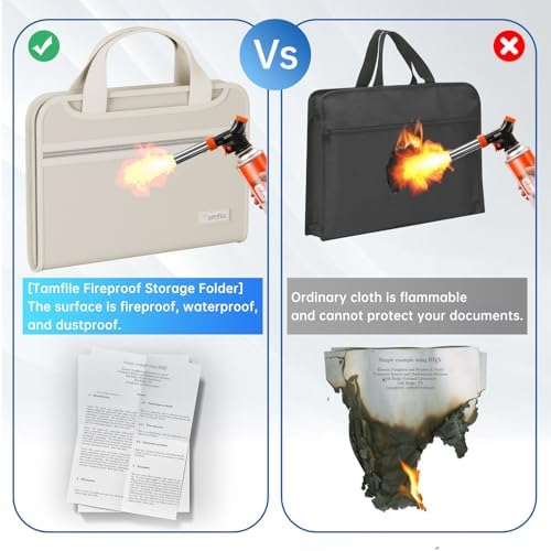 Tamfile Fireproof Accordion File Folder with Handle, Document Organizer - Image 6