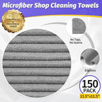 Microfiber Cleaning Cloth,150 Pack Grey Cleaning Rags, Bulk All-Purpose Lint-Free Shop Towels Wipes, Commercial Micro Fiber Cleaning Towels Washcloth for Car Garage Housekeeping 11.5"*11.5" - Image 2