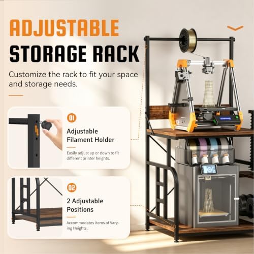 3D Printer Stand with Filament Storage Rack, Power Outlet, Spool Holder - Image 5