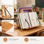 SiliFine Two Sided Rotating Medical Coding Book Stands for Reading Adjustable Books Holder with Page Clips for Thick Large Textbooks, Music Sheet, Recipe Books, Bible - Image 5