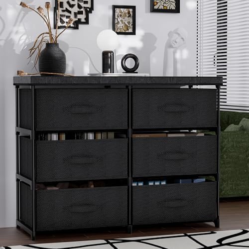 PPN 6 Drawer Fabric Dresser Storage Tower for Bedroom Entryway Dorm Closet - Image 4