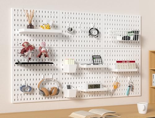 12 * 12in Pegboard Set, DIY Pegboard Combo Kit, Wall-Mounted Storage Organizer, Includes 4 pegboards and 18 Accessories, Suitable for Office, Gaming Room, Kitchen, and Decorative Display (White) - Image 5