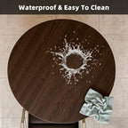Round Table Pad - Can Be Used On Both Sides Waterproof and Easy to Clean Good Flatness Used for Dining Table(Walnut Wood Grain Dia.40Inch) - Image 3