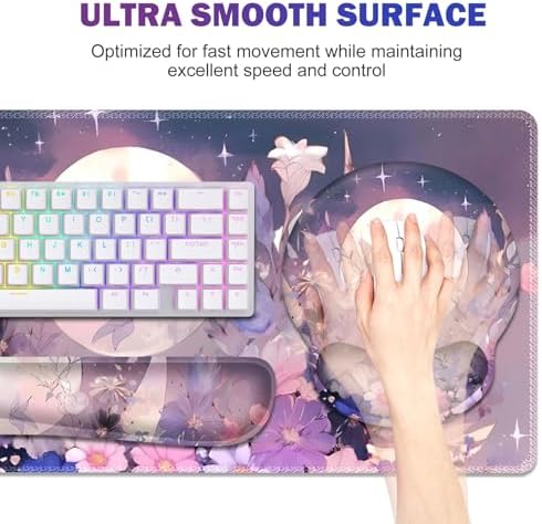 Large Desk Mat, Gaming Mouse Pad Desk Pad, Mousepad + Keyboard Wrist Rest - Image 4
