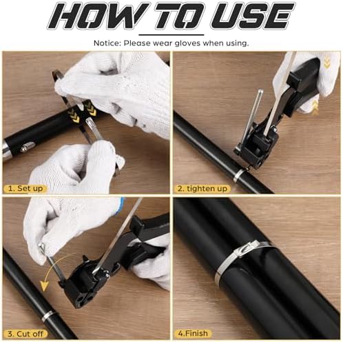 155 Pack Stainless Steel Cable Tie Gun Kit, 150 Pcs 11.8 Inch Metal Zip Ties, Adjustable Fastening and Cutting Tools for Fence, Chain Link Fence, Pipe, Industrial Use - Image 5