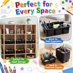 WILLBOND 12 Pcs Classroom Caddy Bulk Plastic Storage Caddy, Black - Image 5