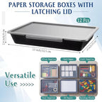Tinlade 6 Pcs Classroom Paper Storage Bins with Lids, 13x10, Black - Image 2