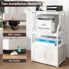 Natwind 4 -Tier Rolling Printer Stand with Power Outlet,23.6"x15.8",White - Image 7