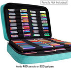 YOUSHARES Big Capacity Colored Pencil Case - 480 Slots large Pen Case Organizer with Multilayer Holder for Prismacolor Colored Pencils & Gel Pen (Green) - Image 4