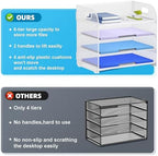 Marbrasse 4 Tier Paper Organizer Letter Tray, Mesh Desk File Organizer with Handle, Paper Sorter Organizer for Letter /A4 Office File Folder Holder（White, 12.6" x 9.1" x 10.7"） (Pack of 2) - Image 2