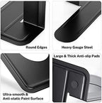 MaxGear 8.5 in Extra Large Heavy Duty Book Ends, Black Metal Bookends - Image 3